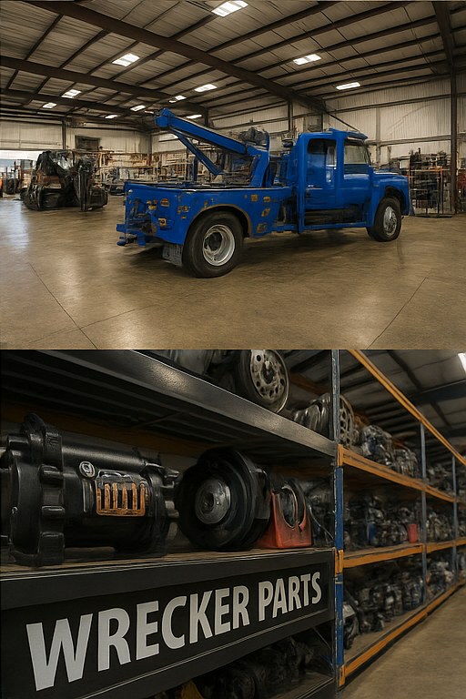 Tow truck and wrecker equipment in Houston shop